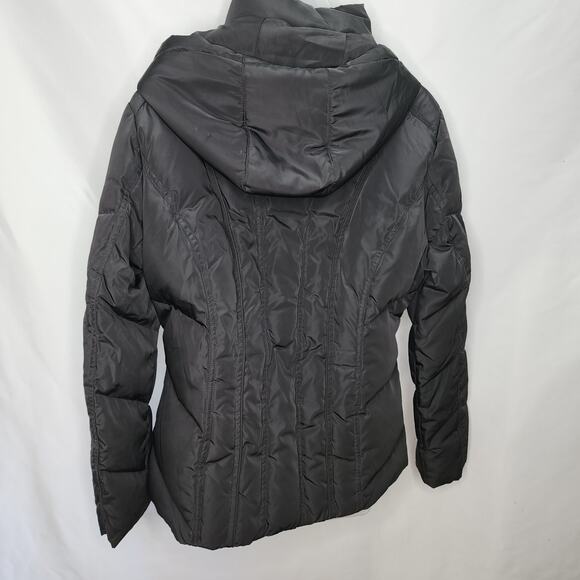 Calvin Klein Women's Black Down Puffer Zipper Front Jacket Size M Hooded - Picture 6 of 16